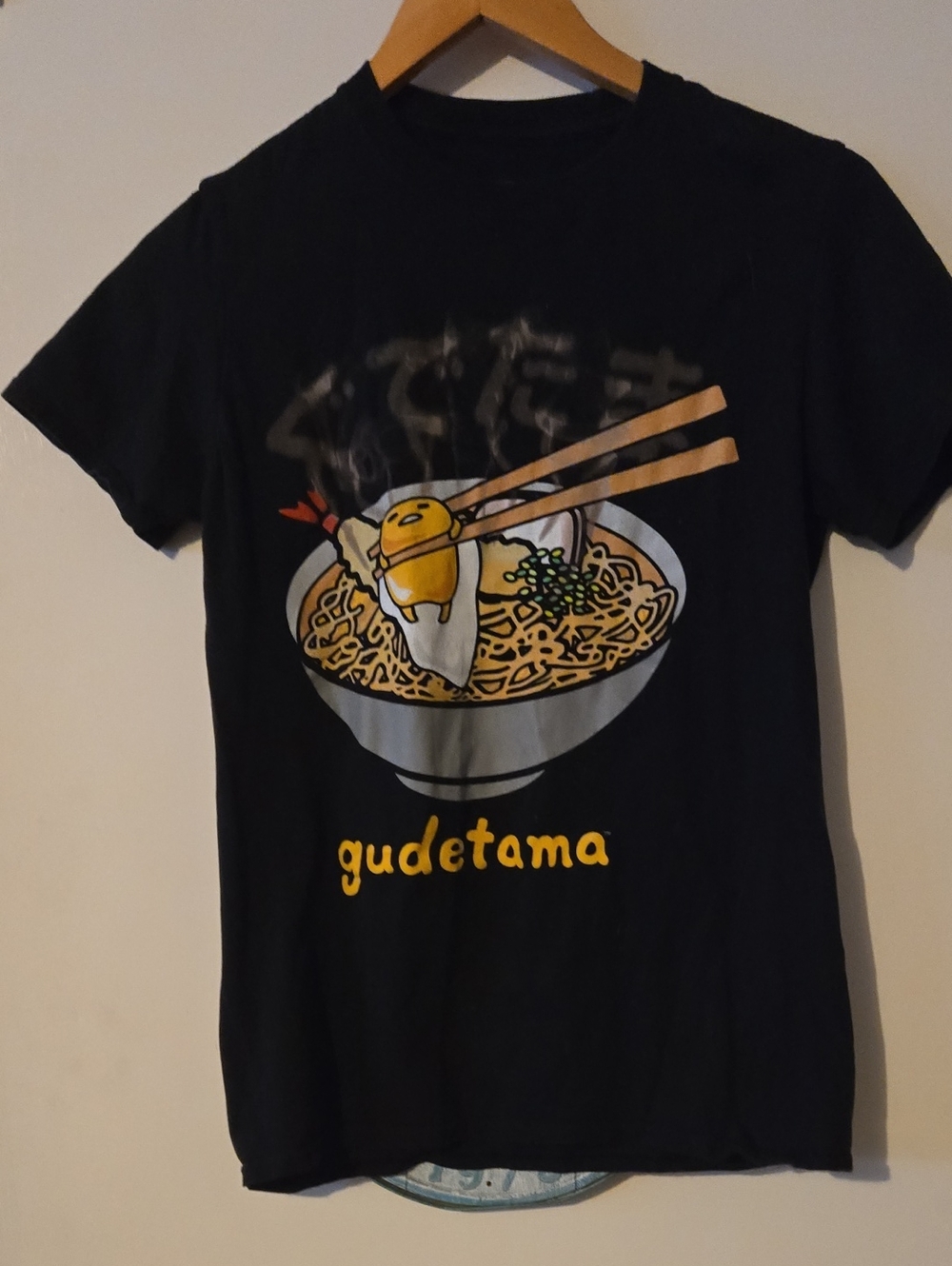 Gudetama Black Graphic Tee - Gudetama Ramen Design